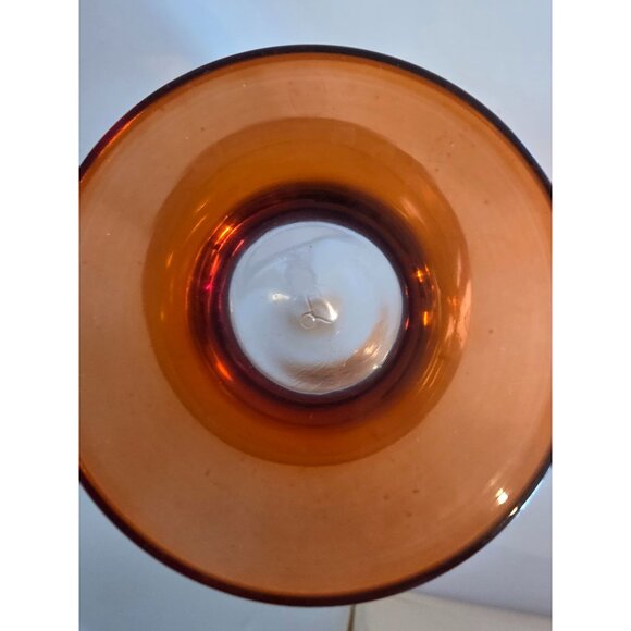 Set Of 4 Vintage Libbey Amber Ombre Water Goblets - Picture 3 of 4